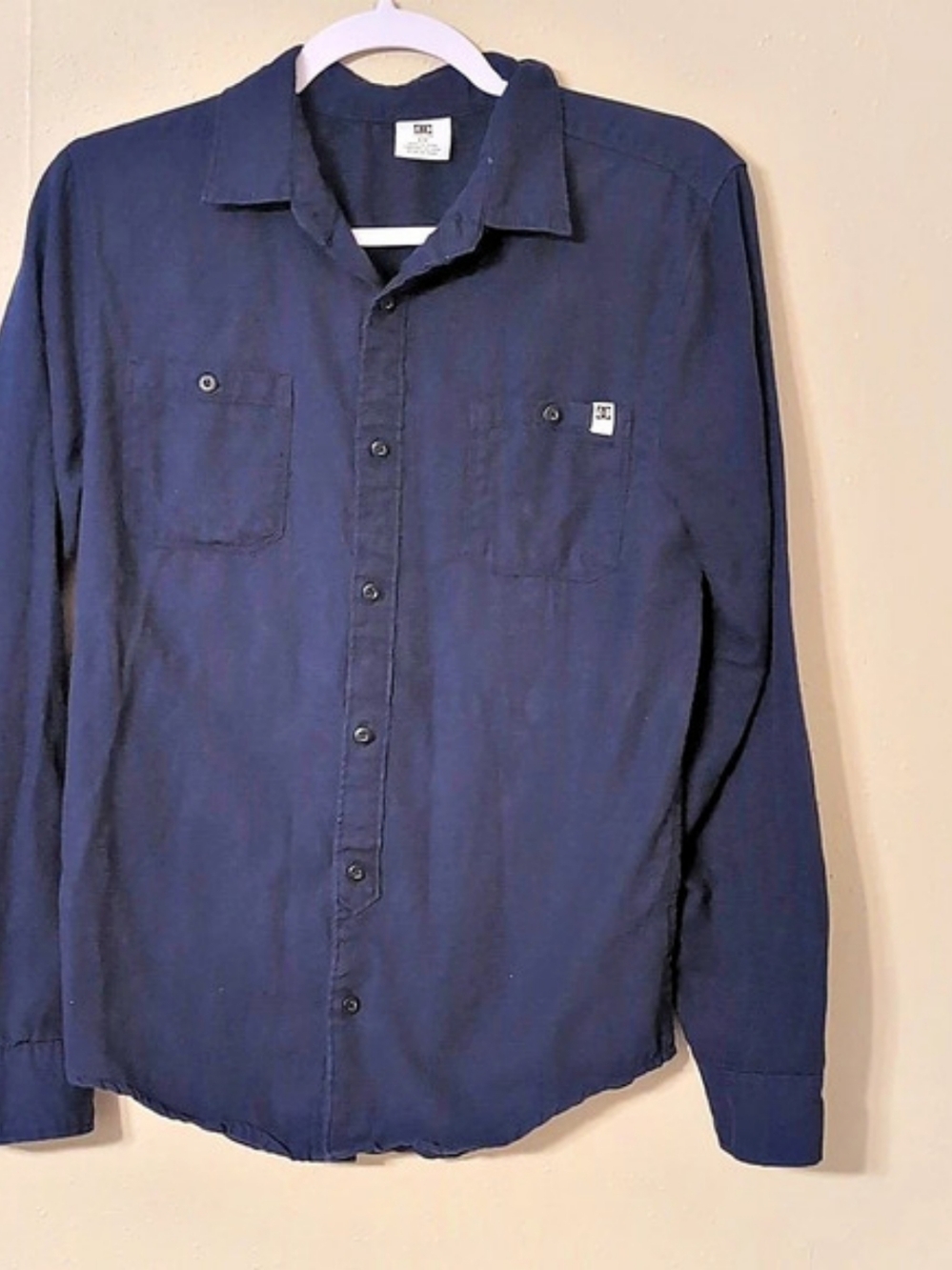 DC Men'Small Long Sleeve Shirt in Blue Size Small